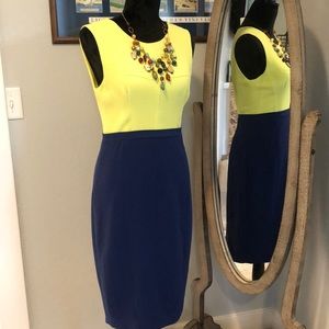 💛 BCBG BEAUTIFUL “Blaire” Color Block dress 💙